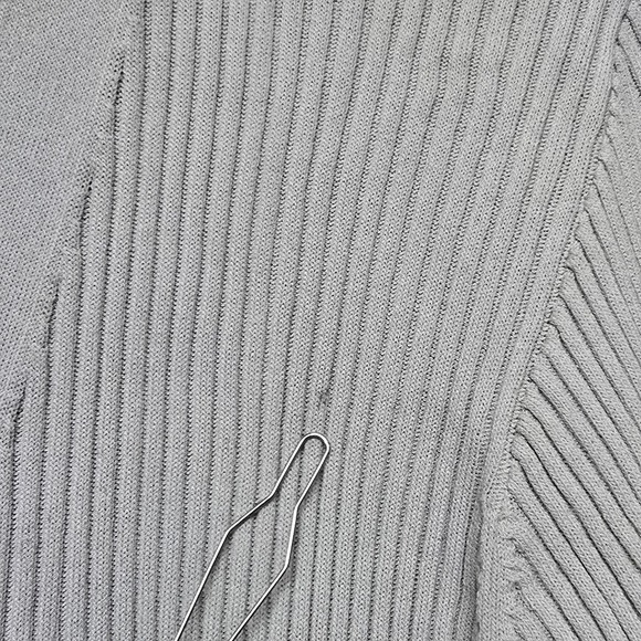 STAUD Shoko Sweater‎ Cardigan Dress Black Beige Ribbed Long Sleeve Colorblock XL - Picture 3 of 7